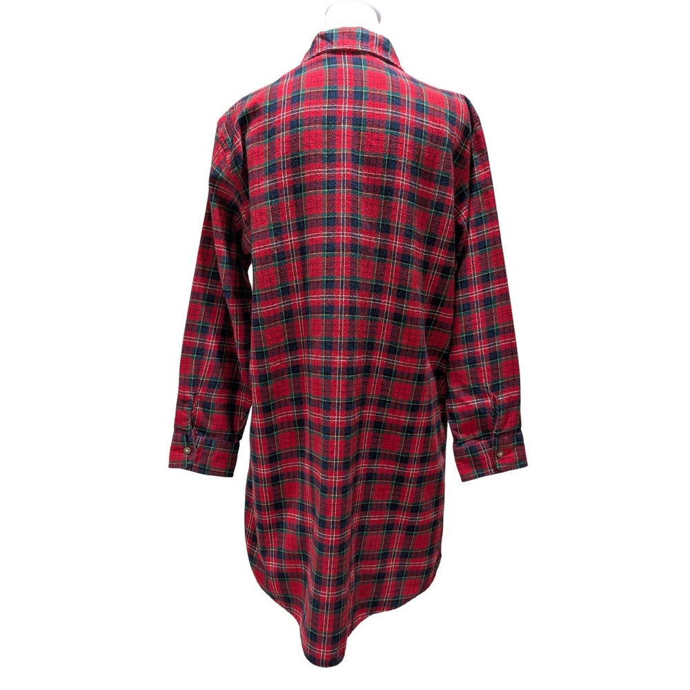 Lauren Ralph Lauren Red Plaid Tartan Women's Button Down Shirt Dress RL Crest M - Picture 6 of 10